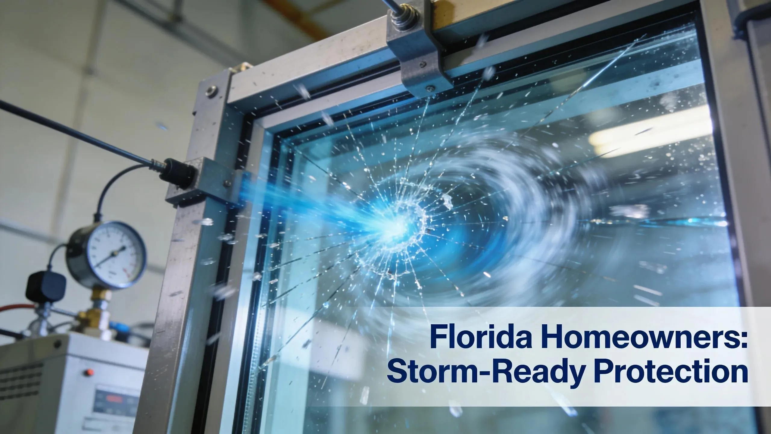 Close-up of impact-resistant windows tested for storm protection benefits